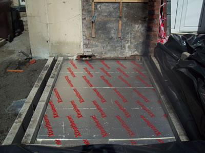 Terraced house extension foundations and insulation